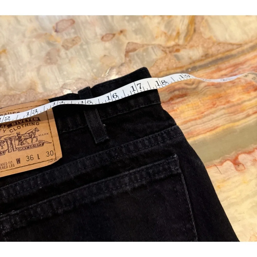 Levi's 550 Mens Tapered‎ Leg Denim Jeans Black Relaxed Fit USA Made 36X30